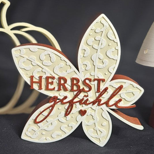 🍁 „Herbstgefühle“ Deko-Blatt – herbstlicher Blickfang mit liebevollen Details 🍁