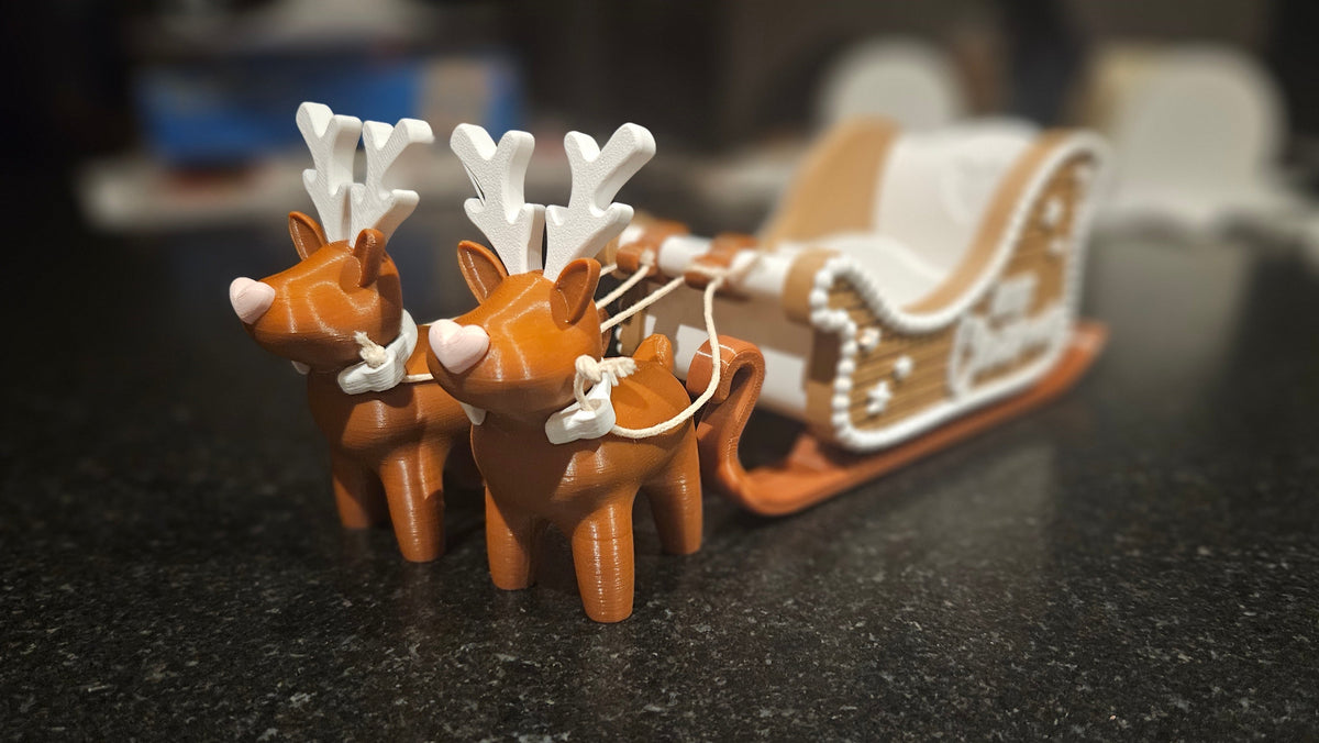🦌 Weihnachtsschlitten mit Rentieren – festliche Dekoration 🦌