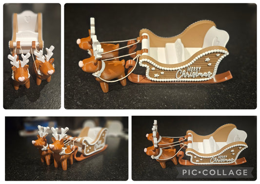 🦌 Weihnachtsschlitten mit Rentieren – festliche Dekoration 🦌